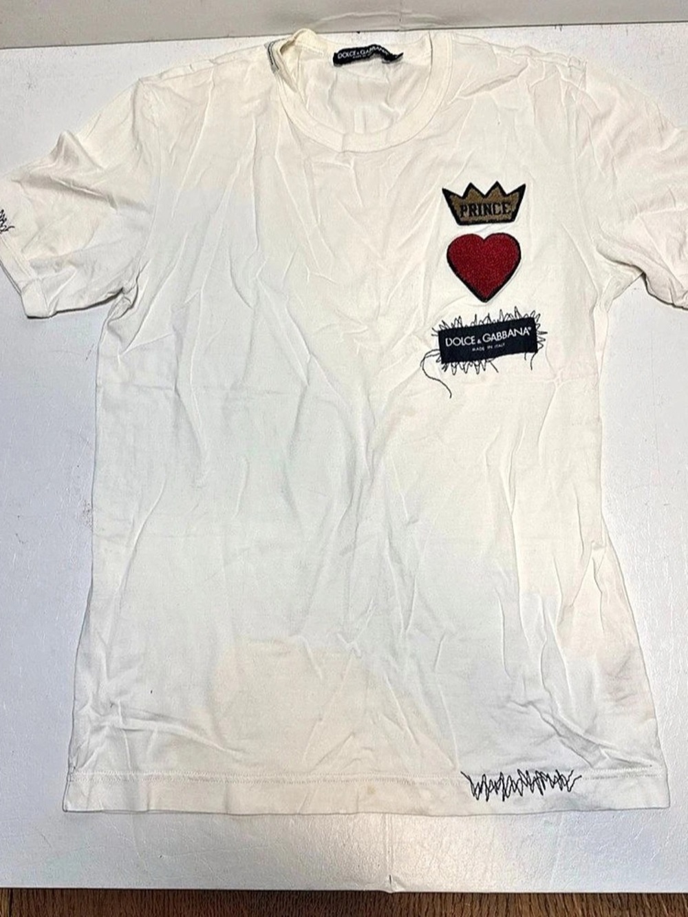 Dolce & Gabbana Prince Heart graphic T-shirt Graphic Tee in White Size Medium